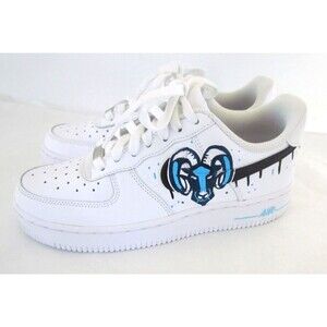 Nike Air Force 1 Low URI Rams Custom Painted Shoes Womens 7 DD8959-100
